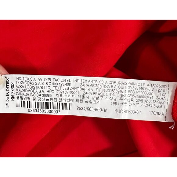 ZARA Women Red Jacquard Dotted Slip Dress Ruffle Medium Size Holiday Christmas - Picture 13 of 16